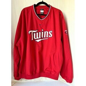 Minnesota Twins Jacket Mens XL Red Embroidered Nike Baseball MLB     WIN TWINS!!